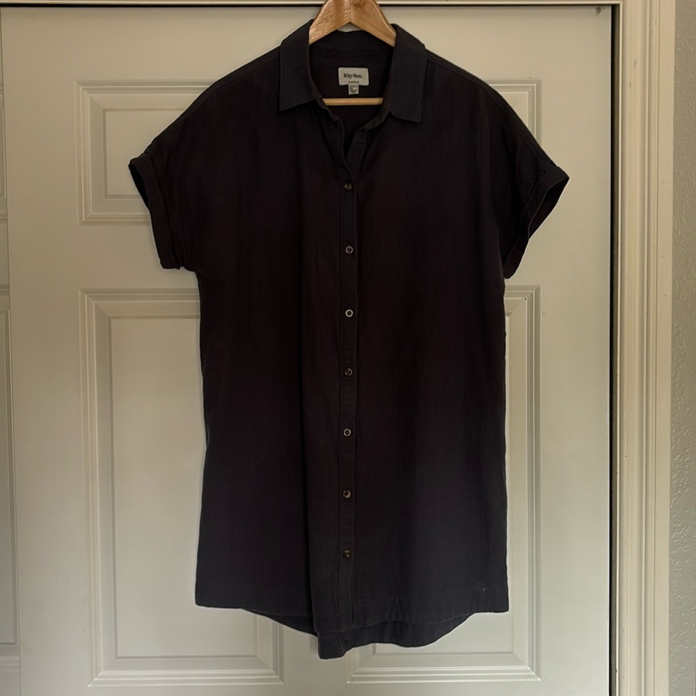 Linen shirt dress